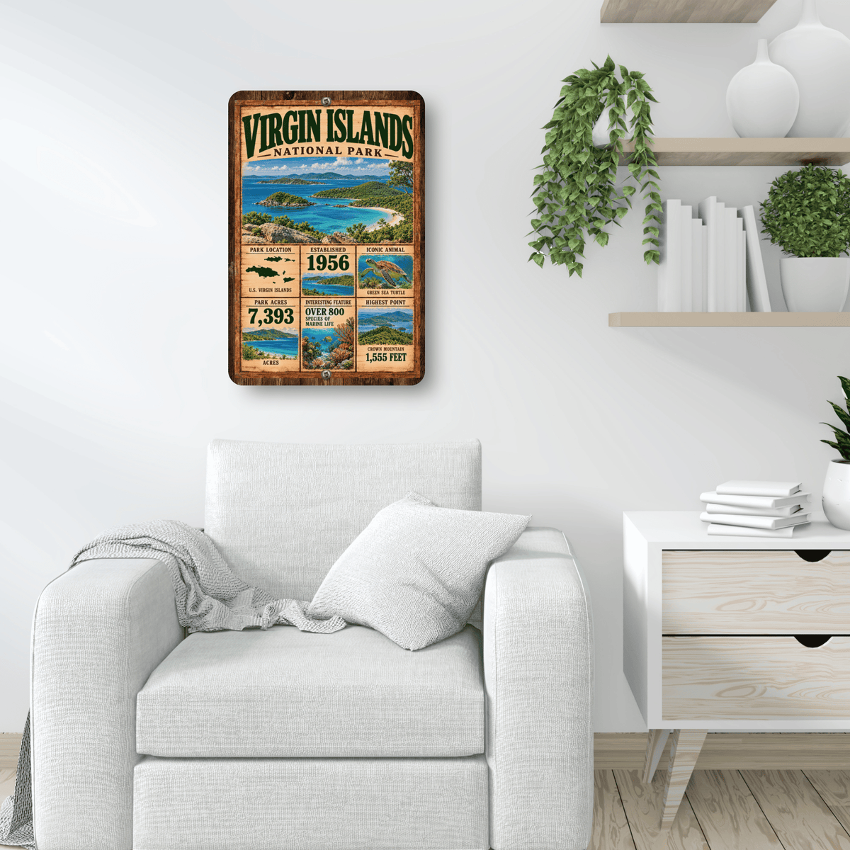 Virgin Islands National Park Facts Aluminum Sign