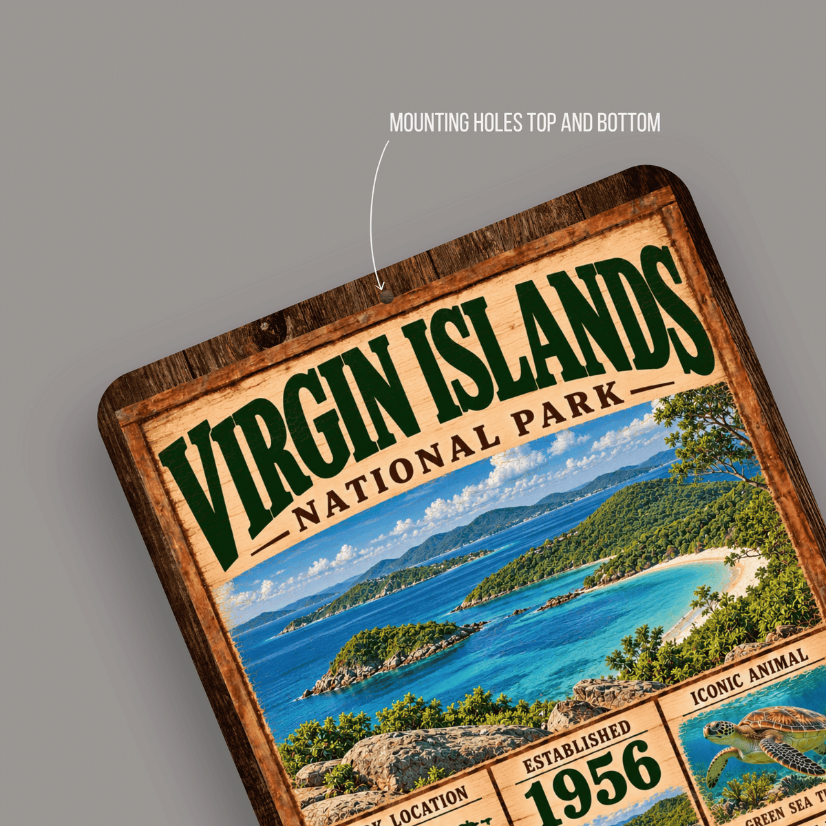 Virgin Islands National Park Facts Aluminum Sign