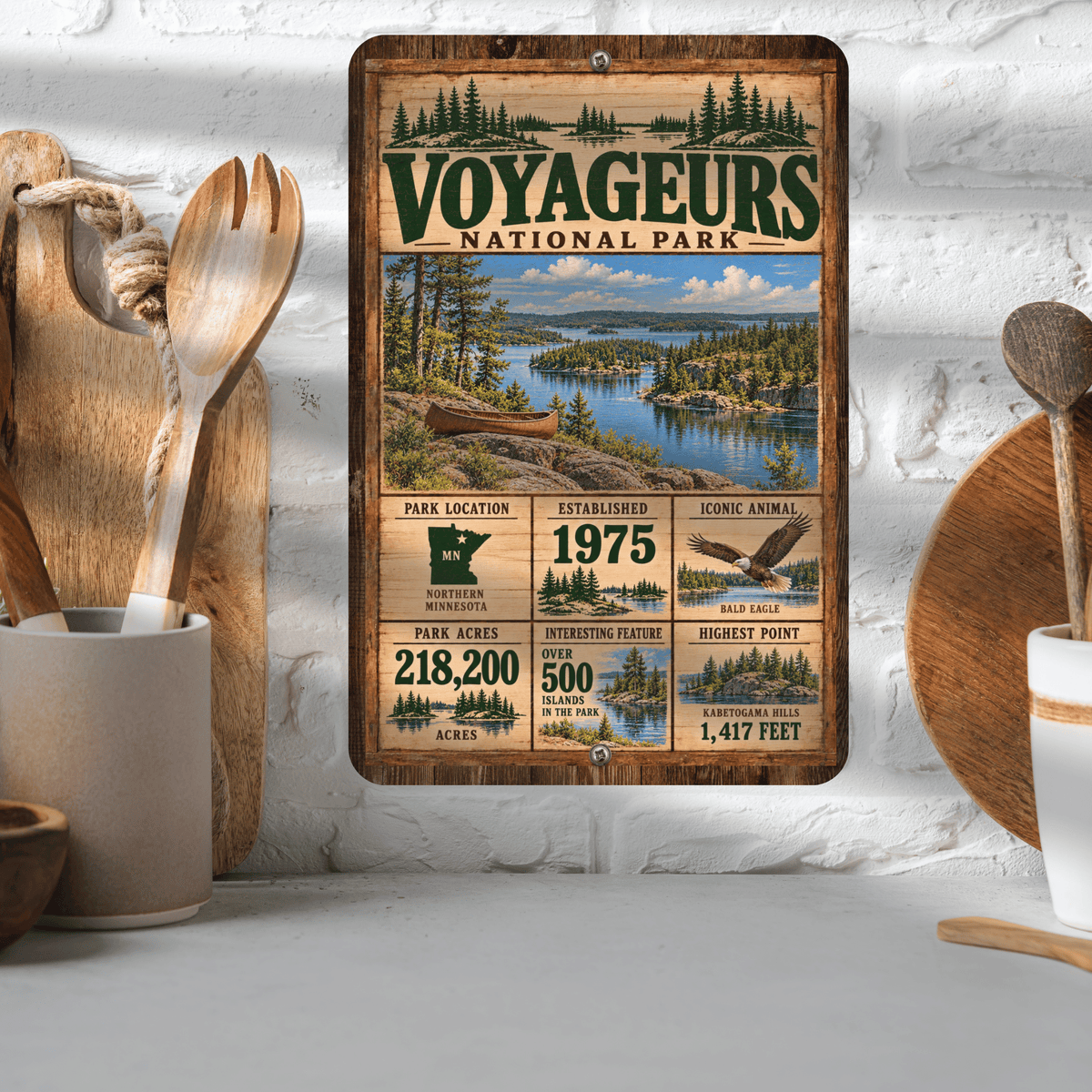 Voyageurs National Park Facts Aluminum Sign