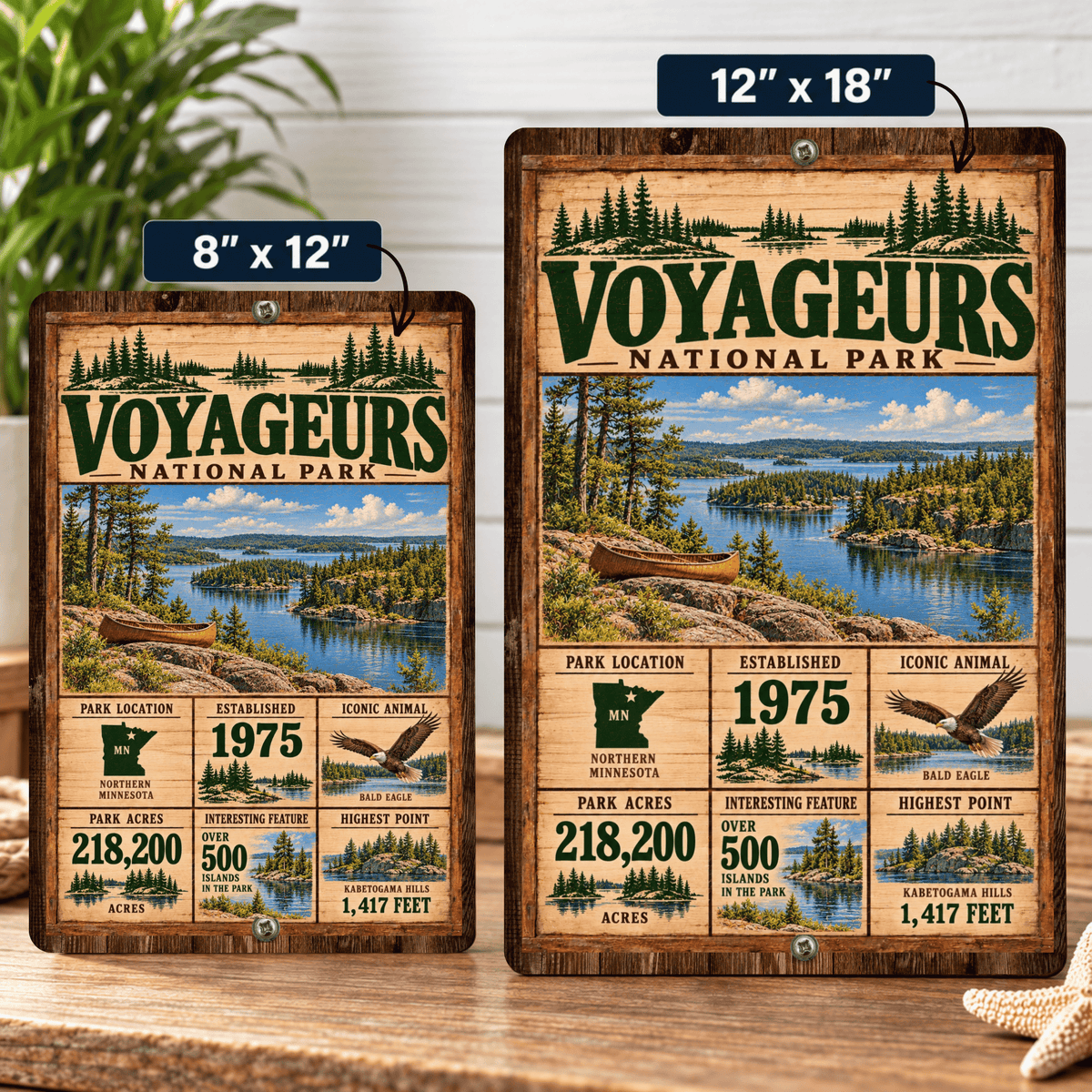 Voyageurs National Park Facts Aluminum Sign