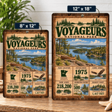 Voyageurs National Park Facts Aluminum Sign