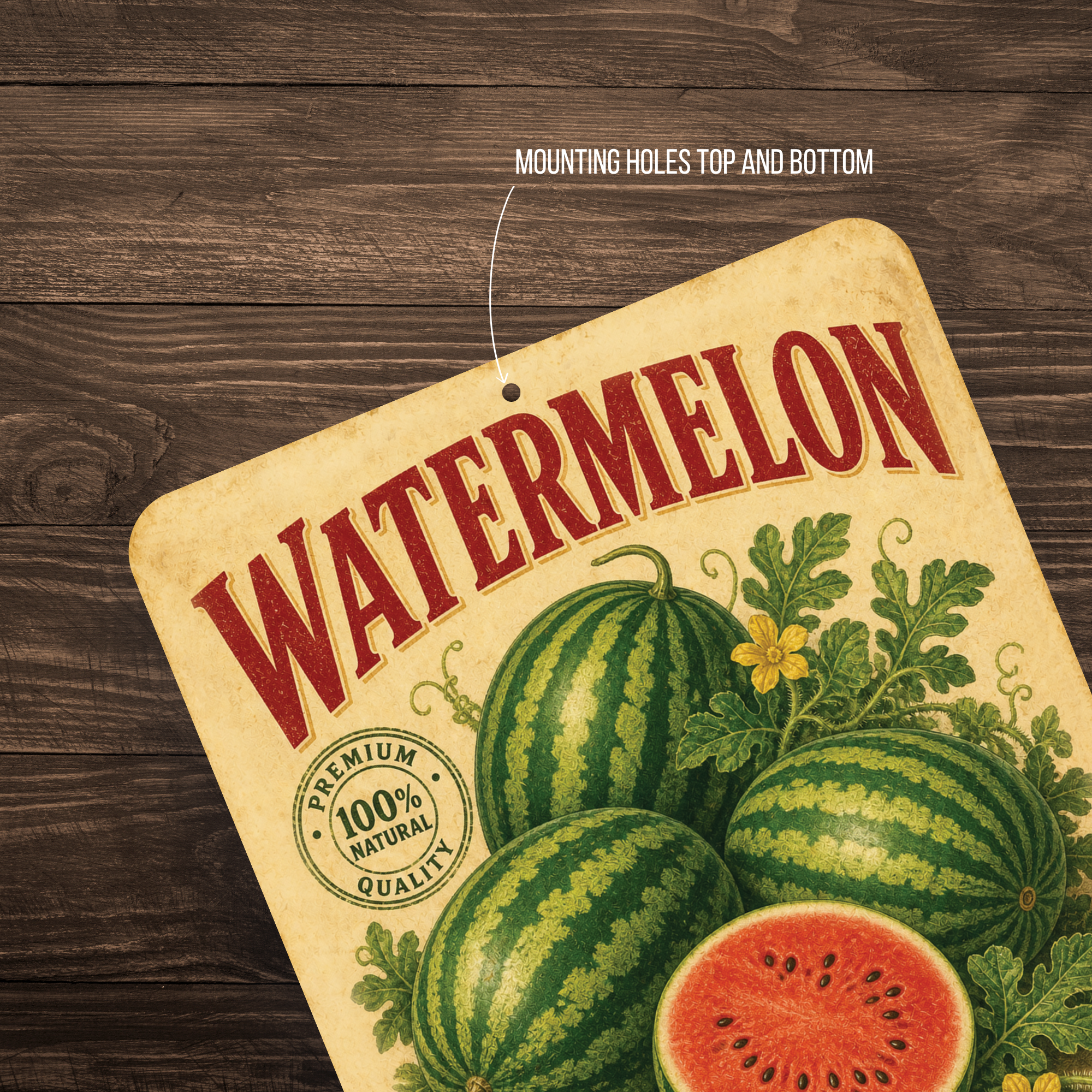 Vintage Watermelon Farm Fresh Aluminum Sign