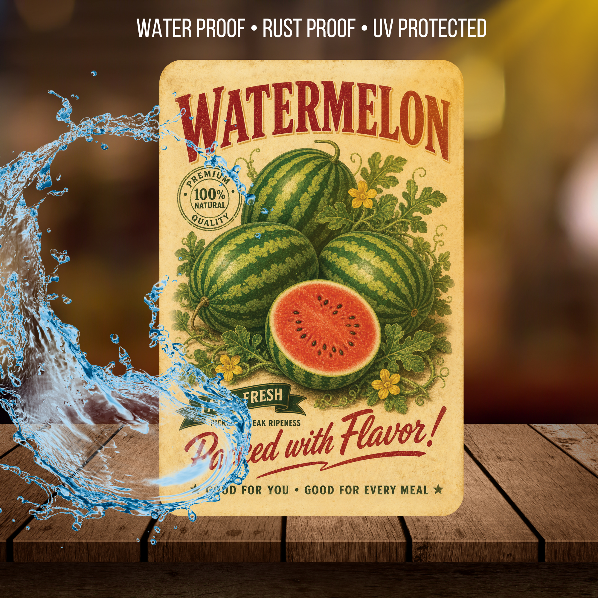 Vintage Watermelon Farm Fresh Aluminum Sign