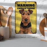 Warning Airedale Terrier Aluminum Sign