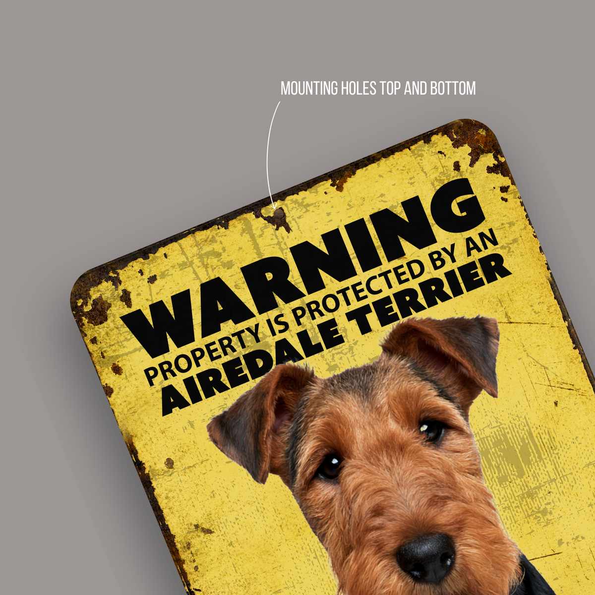 Warning Airedale Terrier Aluminum Sign