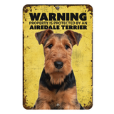 Warning Airedale Terrier Aluminum Sign