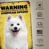 Warning American Eskimo Aluminum Sign