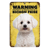 Warning Bichon Frise Aluminum Sign