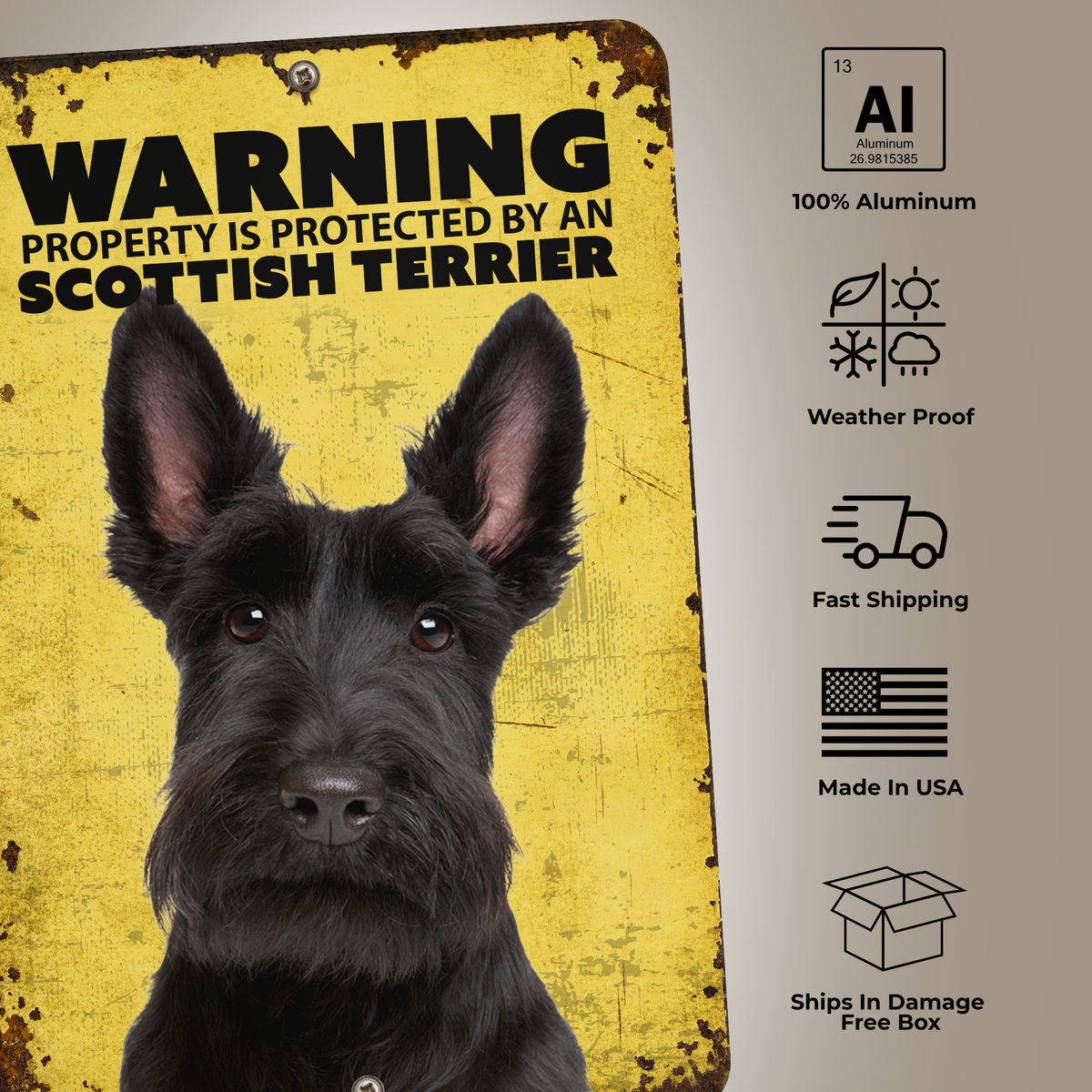 Warning Scottish Terrier Sign