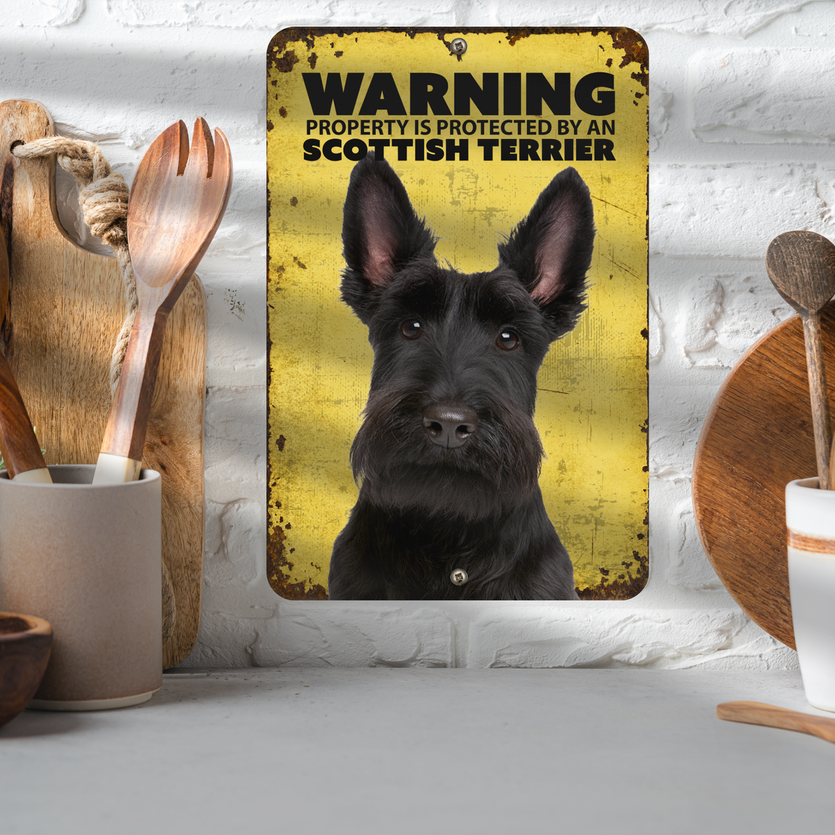 Warning Scottish Terrier Sign