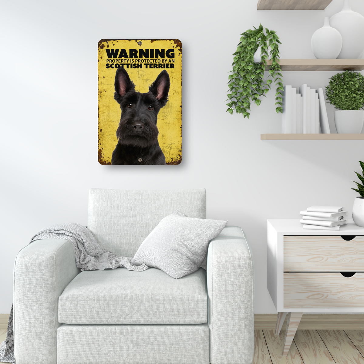 Warning Scottish Terrier Sign