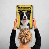 Warning Border Collie Aluminum Sign