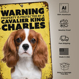 Warning Cavalier King Charles Aluminum Sign