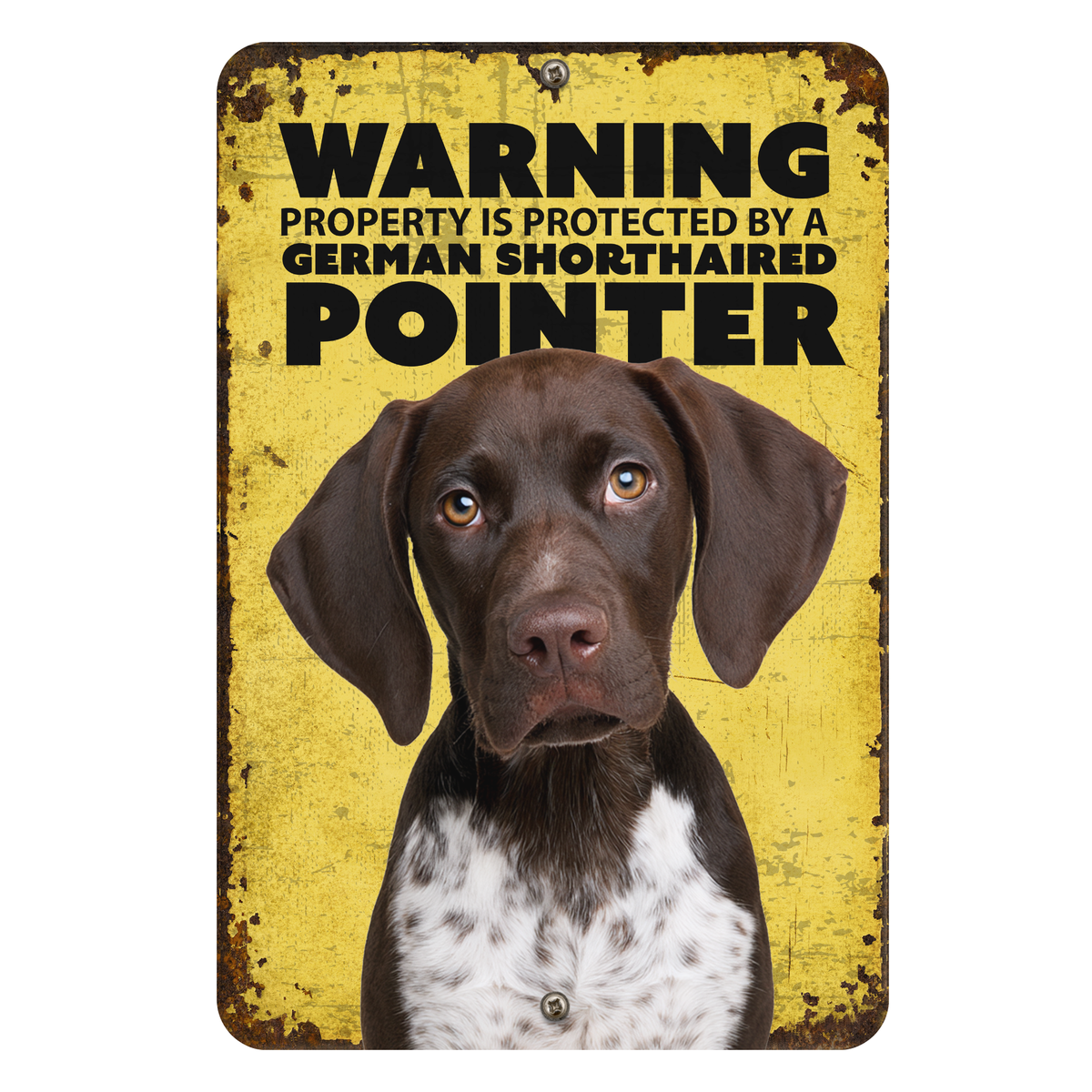 Warning German Shorthaired Pointer Aluminum Sign