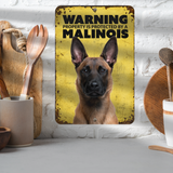 Warning Malinois Aluminum Sign