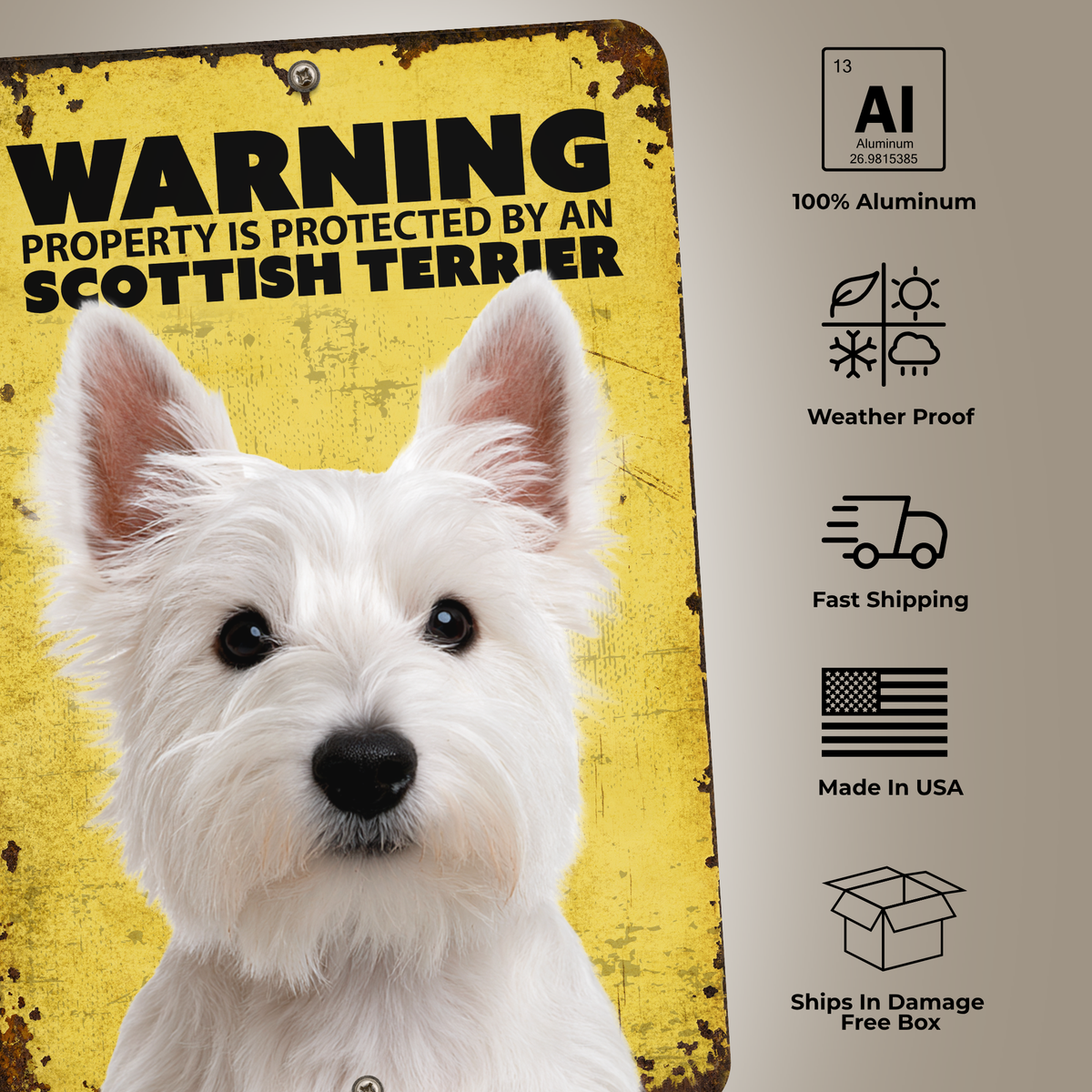 Warning Scottish Terrier Sign
