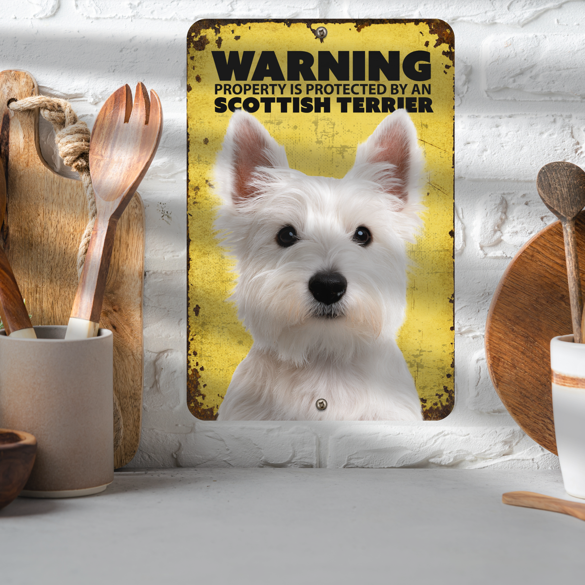 Warning Scottish Terrier Sign
