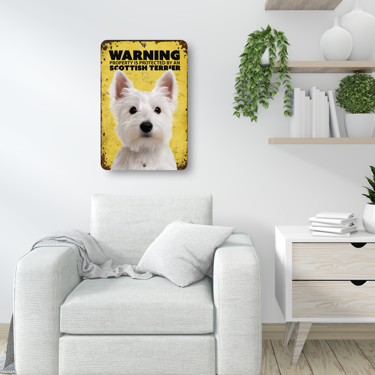 Warning Scottish Terrier Sign