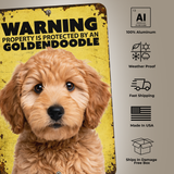 Warning Goldendoodle Aluminum Sign