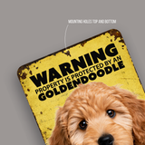 Warning Goldendoodle Aluminum Sign