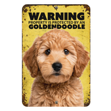 Warning Goldendoodle Aluminum Sign