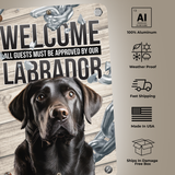 Chocolate Lab Welcome Sign | Aluminum Dog Sign for Home & Porch