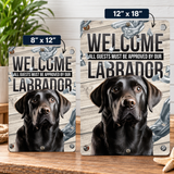Chocolate Lab Welcome Sign | Aluminum Dog Sign for Home & Porch