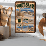 White Sands National Park Facts Aluminum Sign