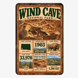 Wind Cave National Park Facts Aluminum Sign