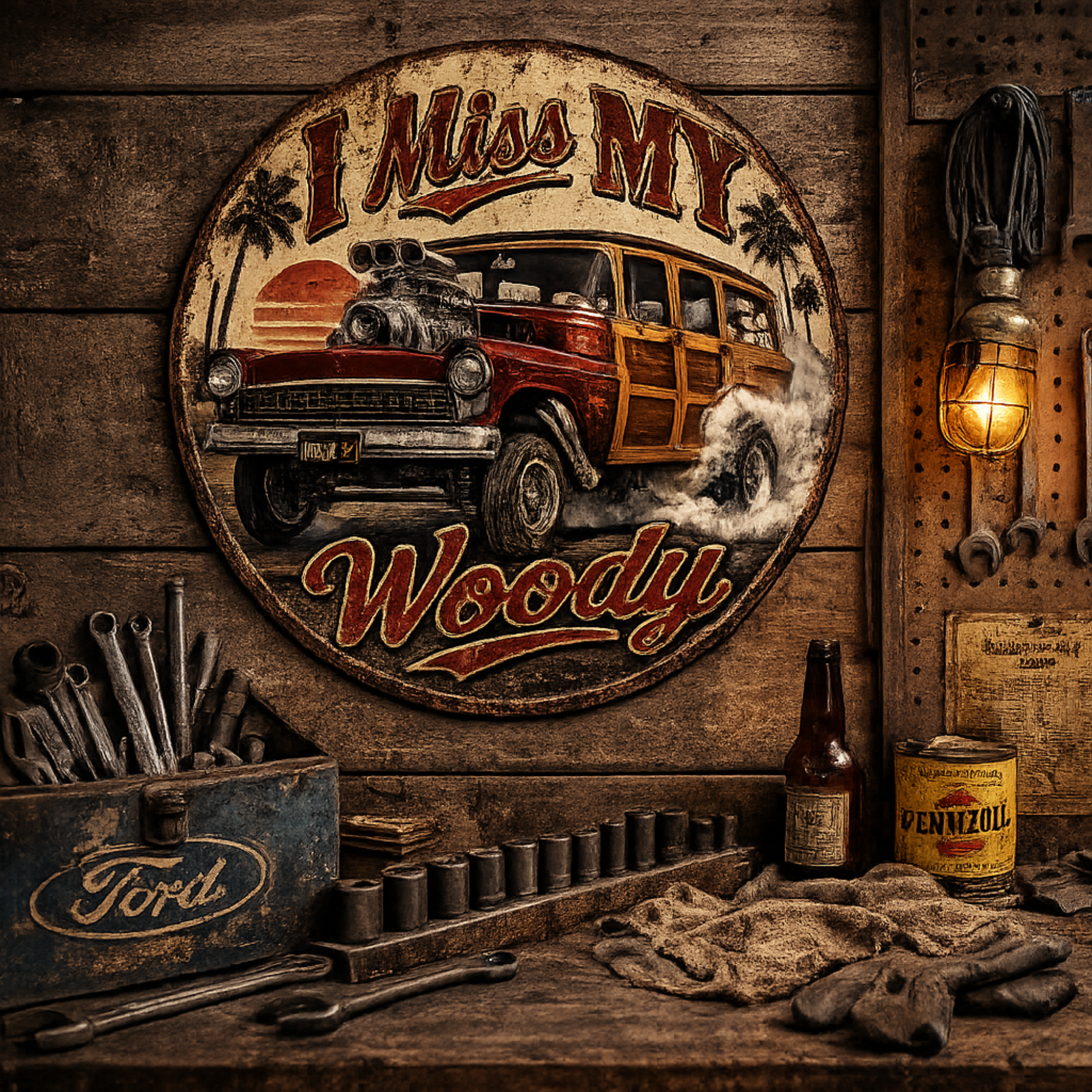 Woody Hot Rod Sign