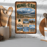 Wrangell-St. Elias National Park Facts Aluminum Sign
