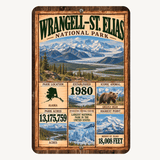 Wrangell-St. Elias National Park Facts Aluminum Sign