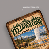 Yellowstone National Park Facts Aluminum Sign