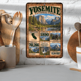 Yosemite National Park Facts Aluminum Sign