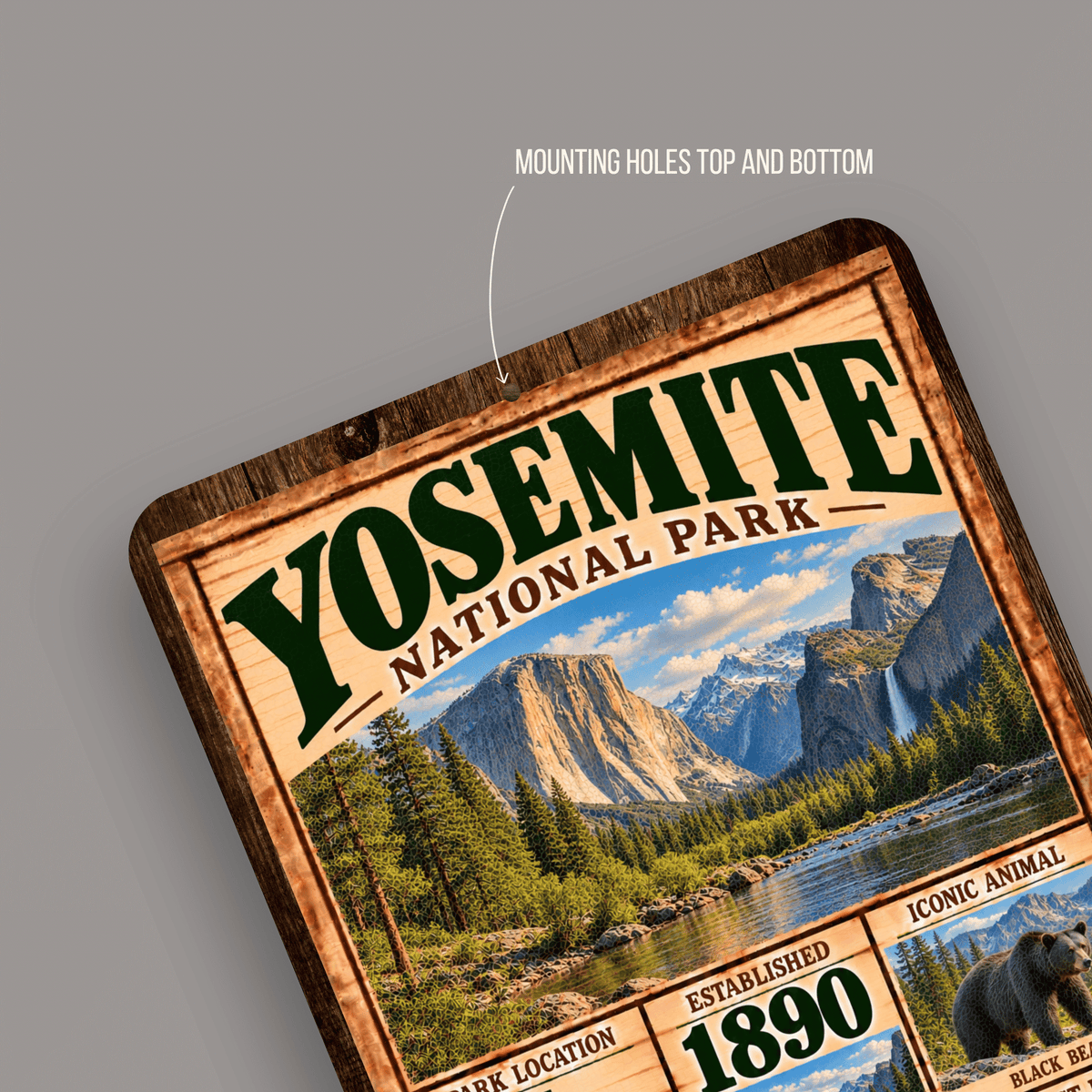 Yosemite National Park Facts Aluminum Sign