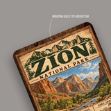 Zion National Park Facts Aluminum Sign