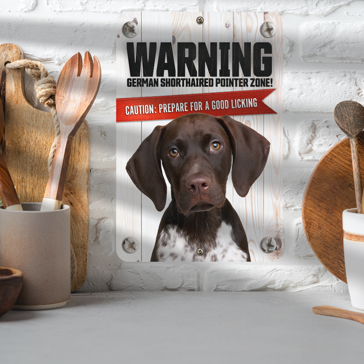 Warning German Shorthaired Pointer Zone Aluminum Sign