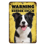 Warning Border Collie Aluminum Sign