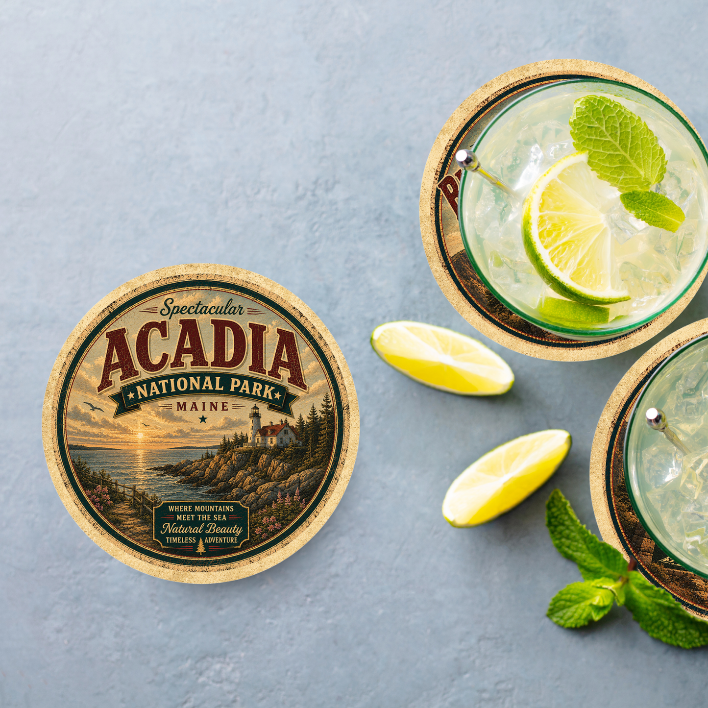 Acadia National Park Ceramic Coaster – 4" Round