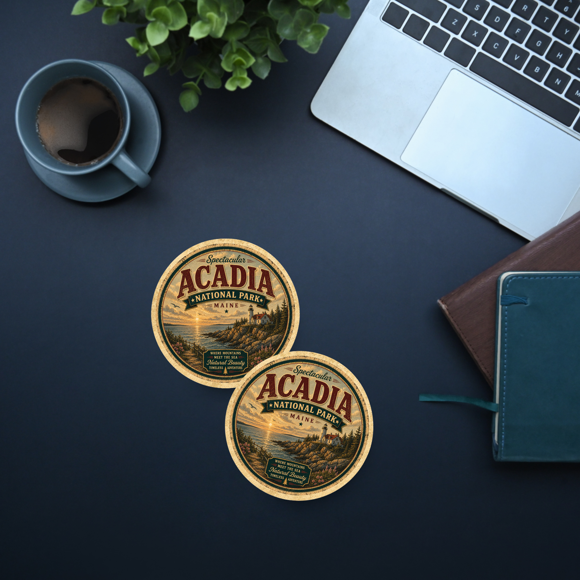 Acadia National Park Ceramic Coaster – 4" Round