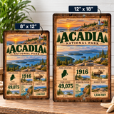 Acadia National Park aluminum sign size comparison