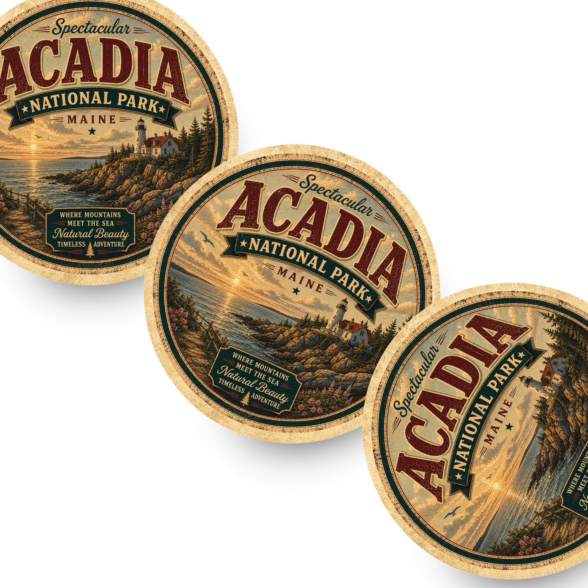 Acadia National Park Ceramic Coaster – 4" Round