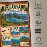 American Samoa National Park aluminum sign with material, weather-resistant, shipping, and made-in-USA features