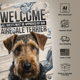 Airedale Terrier Welcome Aluminum Sign