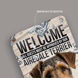 Airedale Terrier Welcome Aluminum Sign