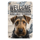 Airedale Terrier Welcome Aluminum Sign