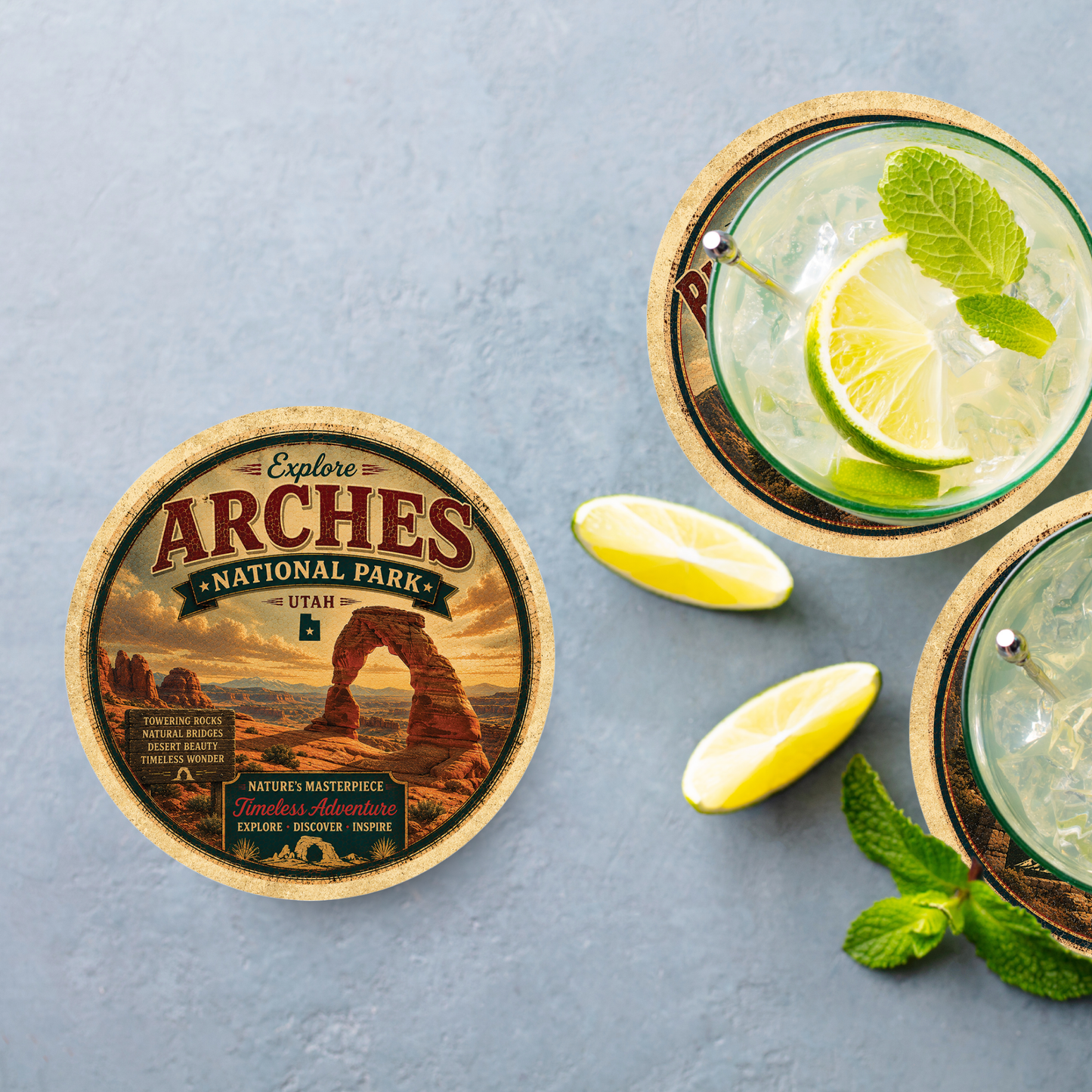 Arches National Park Ceramic Coaster – 4" Round