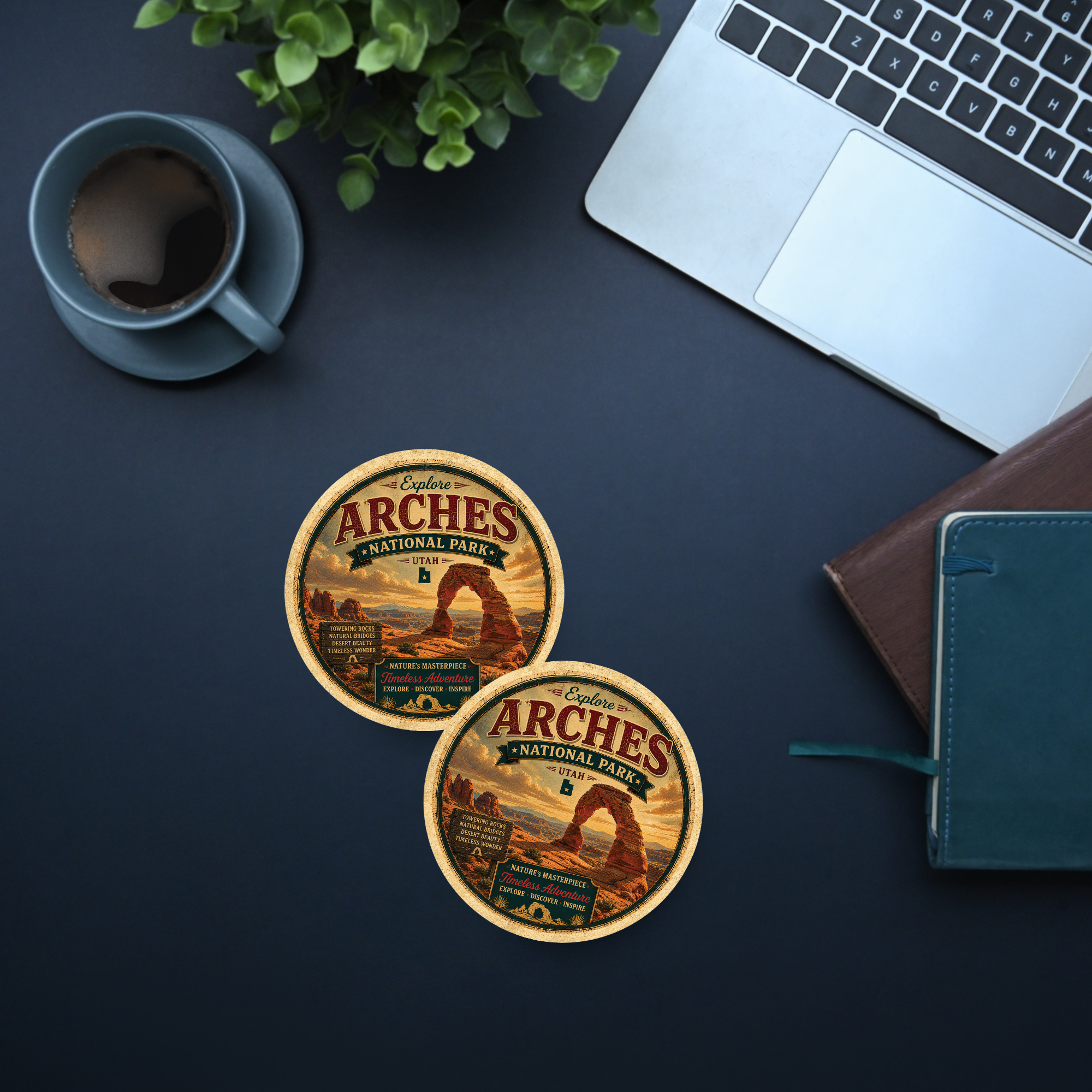 Arches National Park Ceramic Coaster – 4" Round