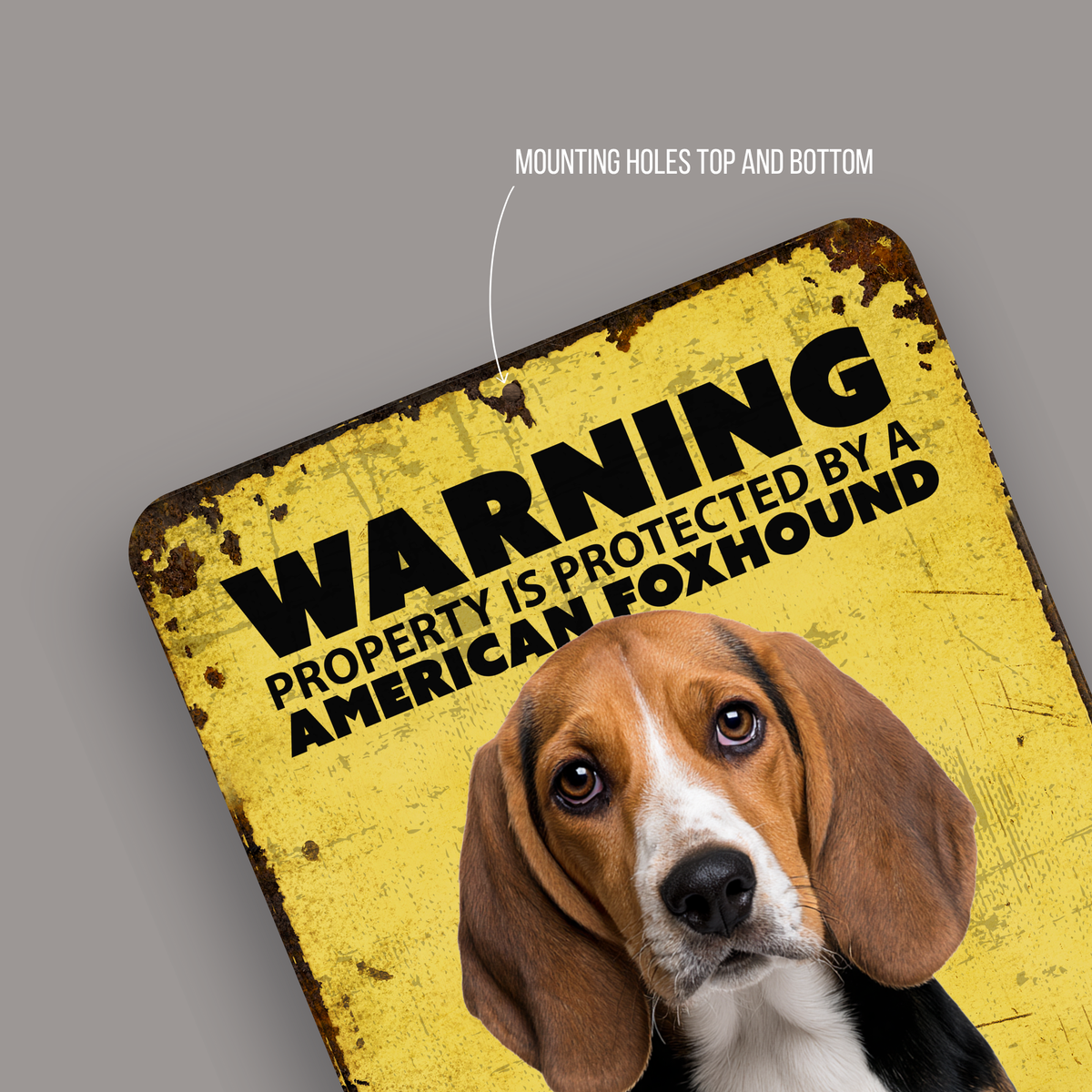 Warning American Foxhound Aluminum Sign