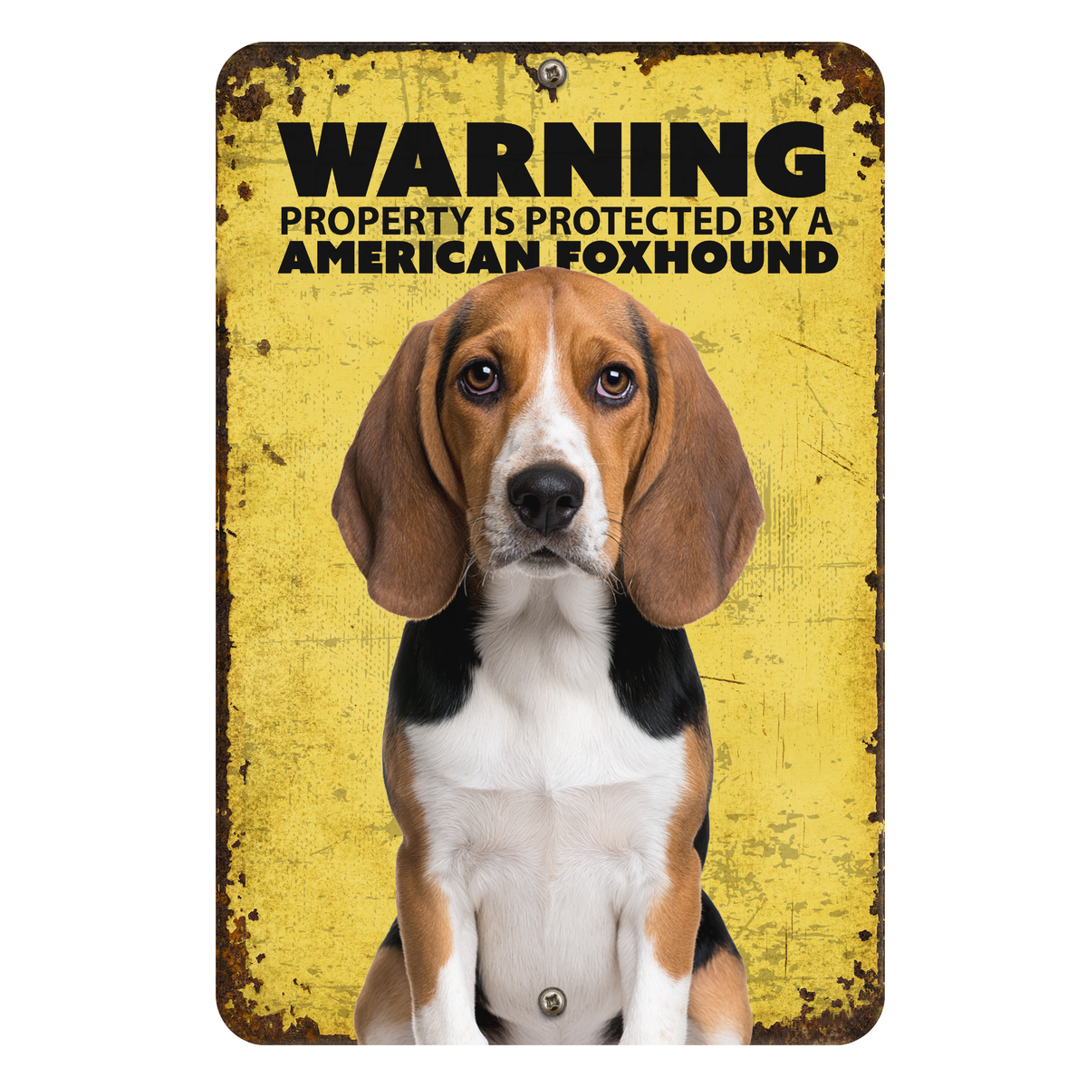 Warning American Foxhound Aluminum Sign